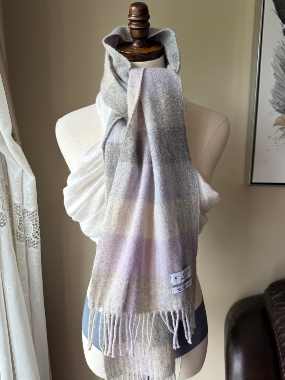 Scotland 100% lambswool Soft Pastel Plaid Scarf